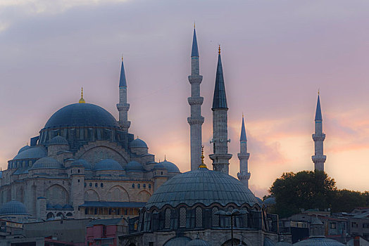 清真寺,正面,伊斯坦布尔,欧洲,土耳其,亚洲