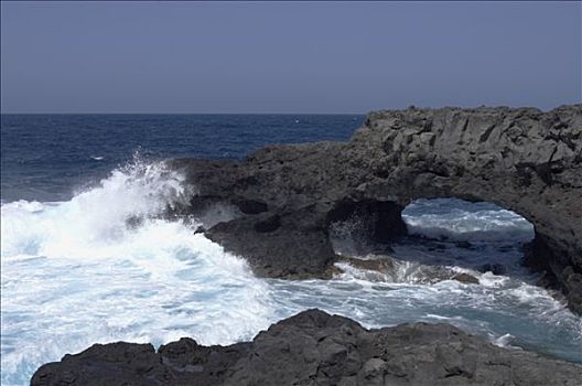 西班牙,加纳利群岛,火山岩,拱形,海边