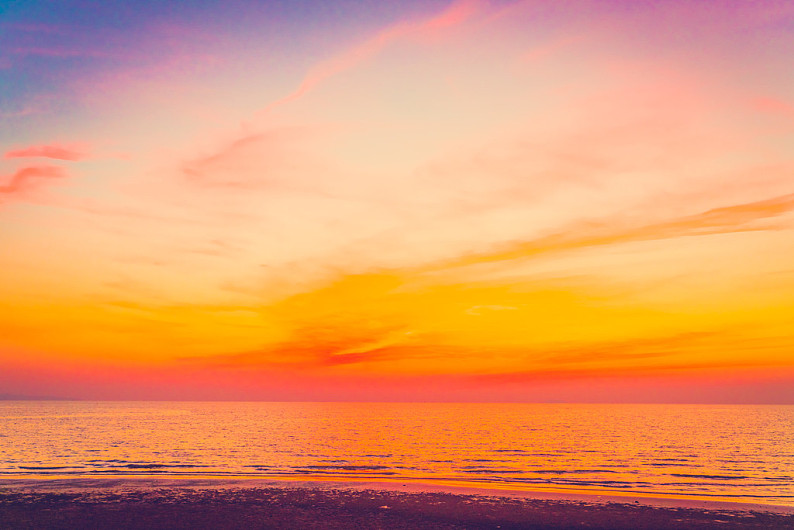 漂亮,日落,海洋,背景,旧式_高清图片_全景视觉