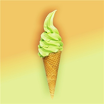 开心果,冰淇淋,橙色,绿色