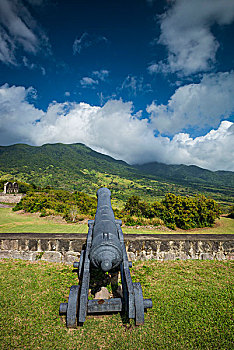 尼维斯岛,山,要塞