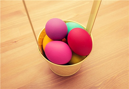彩色,复活节彩蛋,桶
