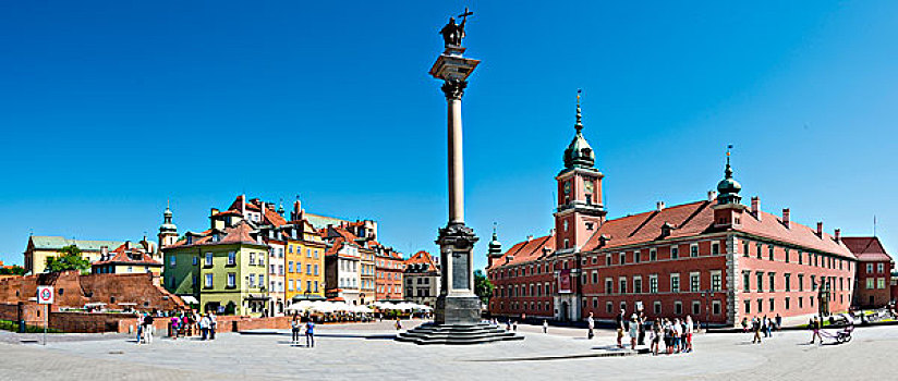 城堡广场,皇家,柱子,城堡,历史,中心,华沙,省,波兰,欧洲