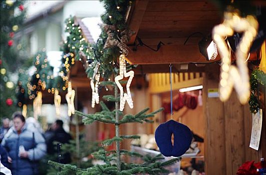 圣诞市场,沃尔夫冈,萨尔茨卡莫古特,萨尔茨堡,奥地利