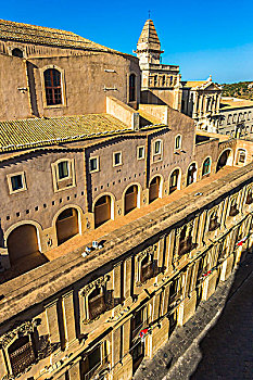 石头,露台,屋顶,古建筑,城市,诺托,省,锡拉库扎,西西里,意大利