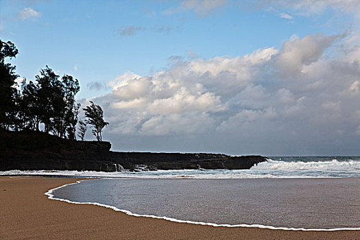 考艾岛,夏威夷,美国,碎波,海滩