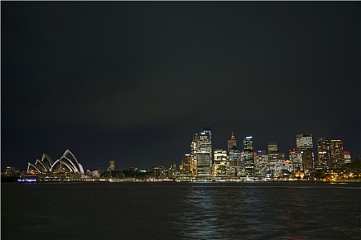 悉尼港,夜晚,澳大利亚