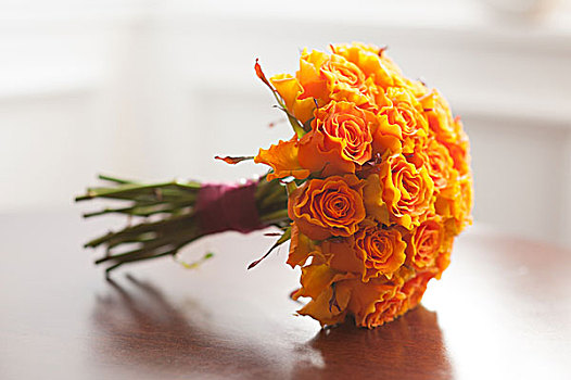新娘手花,橙色,玫瑰