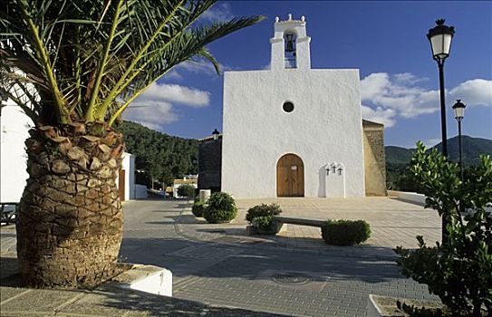 历史,牢固,教堂,伊比沙岛,西班牙