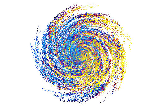 色彩缤纷,梦幻螺旋状的抽象背景