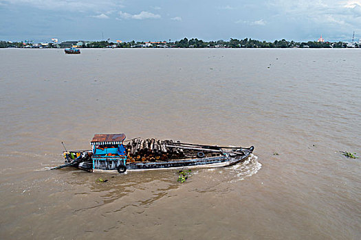 运输,船,湄公河,湄公河三角洲,越南,亚洲