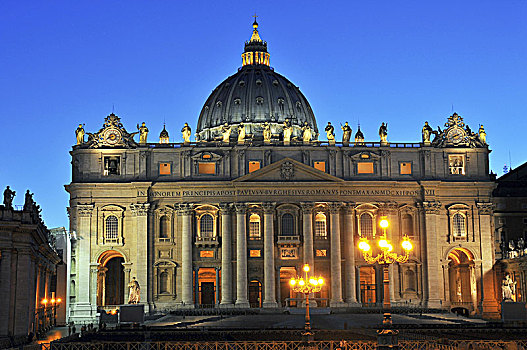 夜景,大教堂,罗马,意大利