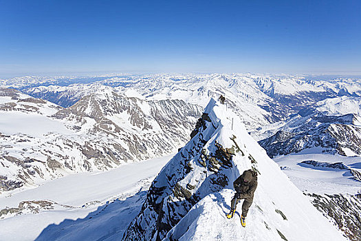 登山者,向上,奥地利