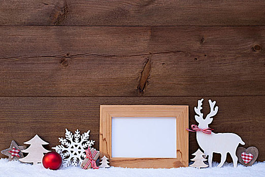 圣诞装饰,雪,画框
