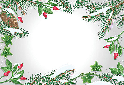 矢量,松树,早午餐,雪,白色,倾斜,留白,中间,风格,庆贺,寒假,圣诞节,新年,贺卡,设计