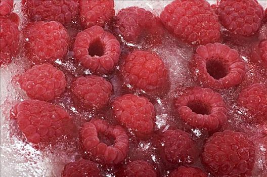 树莓,冰块