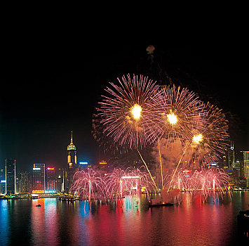 香港回归十周年图片展览维港烟花