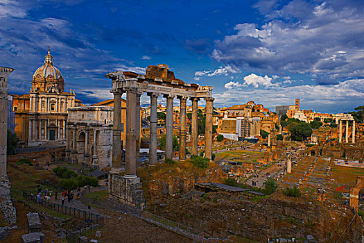 拱形,教堂,庙宇,古罗马广场,罗马,拉齐奥,意大利,欧洲