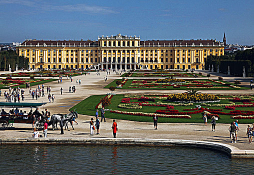 奥地利首都维也纳,vienna,西南部的巴洛克艺术建筑----美泉宫