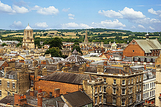 俯拍,建筑,城市,牛津,英格兰