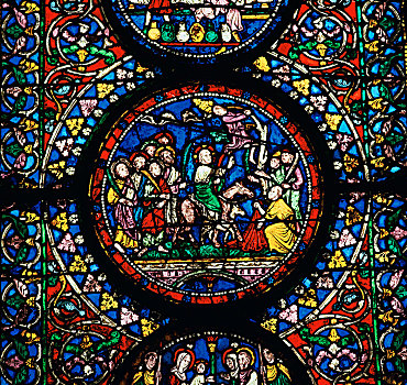 彩色玻璃,耶路撒冷,12世纪,艺术家,未知