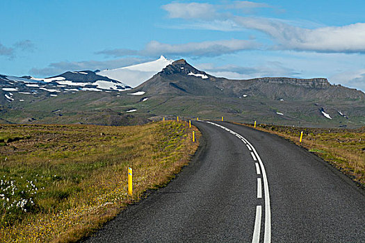 冰岛,西部,韦斯特兰德,斯奈山半岛,风景,冰河,国家,道路