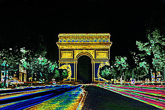 著名,香榭丽舍大街,拱形,巴黎,法国