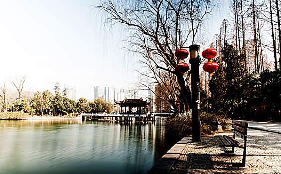安徽合肥春节,包河公园年味浓