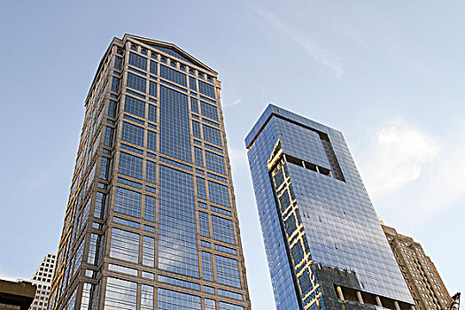 西部,左边,一个,十一,两个,摩天大楼,芝加哥,伊利诺斯,美国