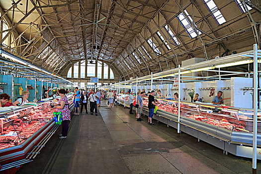 市集,肉制品,中央市场,里加,拉脱维亚,欧洲