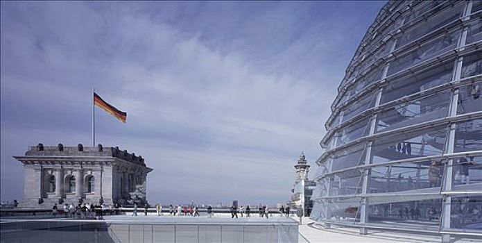 德国国会大厦,德国联邦议院,建筑师,四月,1999年,屋顶,风景