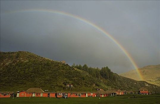 彩虹,上方,庄园,安迪斯山脉,厄瓜多尔