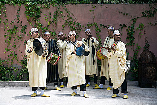 玛拉喀什,摩洛哥,五月,多,音乐人,演奏,传统