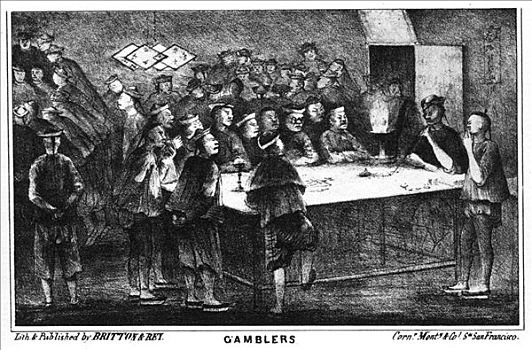 赌博,加利福尼亚,淘金热,19世纪