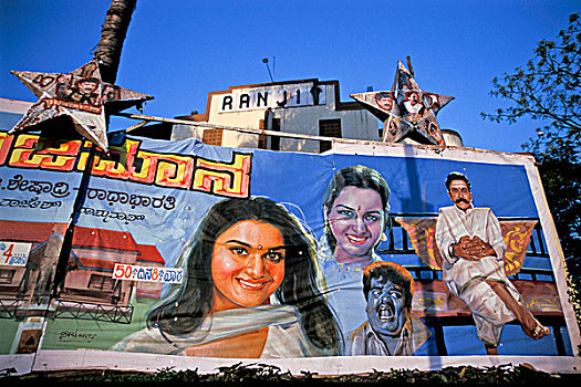 涂绘,电影,海报,钦奈,泰米尔纳德邦,印度南部,印度,亚洲