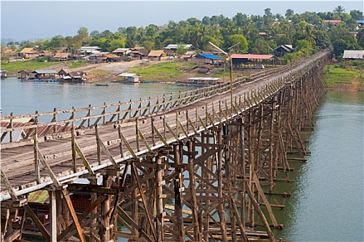 泰国,传统,木桥