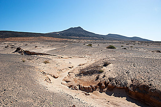 荒漠景观,风景,火山,半岛,富埃特文图拉岛,加纳利群岛,西班牙,欧洲