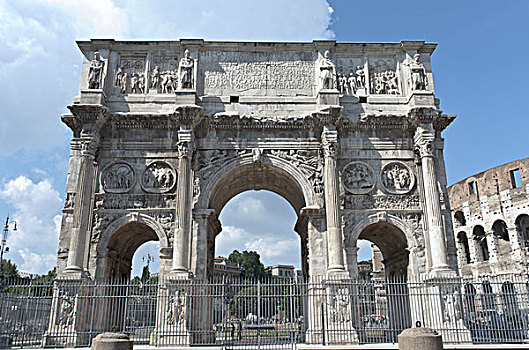 拱形,脸,看,广场,罗马圆形大剧场,罗马,意大利,欧洲