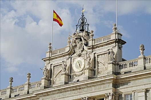 旗帜,正面,宝座,房间,马德里皇宫,皇宫,马德里,西班牙,欧洲