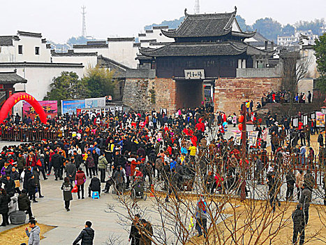 安徽,黄山,徽州,歙县,牌坊群,历史文化名城,春节,灯笼,花灯,古戏