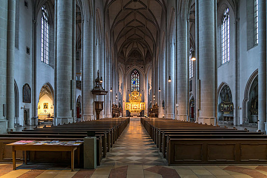 室内,教堂中殿,因格尔斯塔德特,上巴伐利亚,巴伐利亚,德国,欧洲