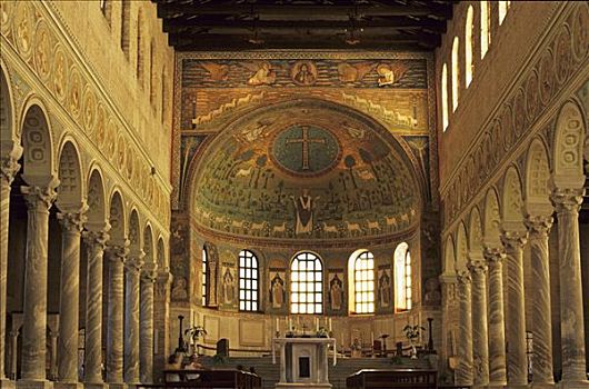 教堂,早,基督教,镶嵌图案,拉文纳,艾米利亚-罗马涅大区,意大利,6世纪