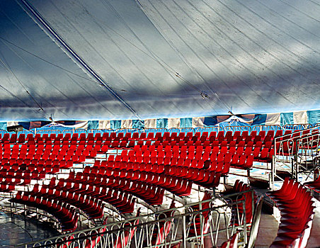 空,马戏团,竞技场,红色,座椅,帐篷,哈莱姆区,纽约,美国