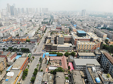 航拍辽宁省沈阳市沈河区大南街朝阳街南顺城路附近街景与城市风光