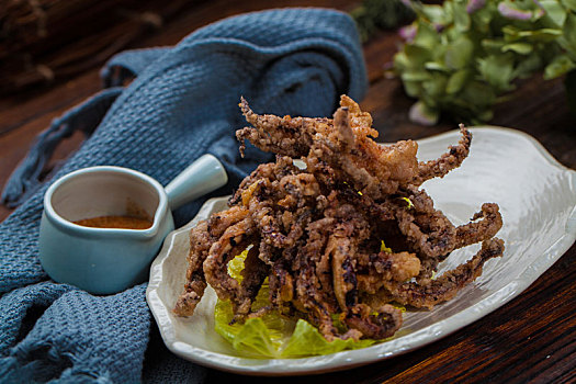 中餐美食香酥鱿鱼须