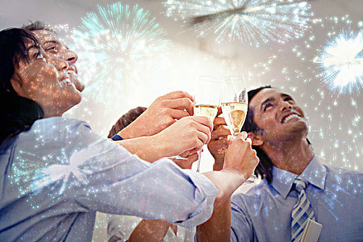 愉悦,企业团队,祝酒,香槟