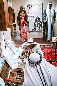 迪拜文化博物馆城堡内复原的民间市井生活