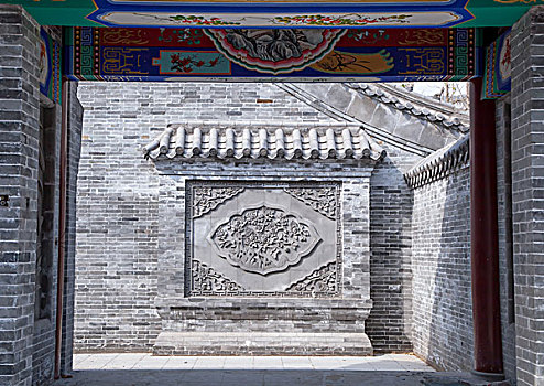 中式院落的影壁墙