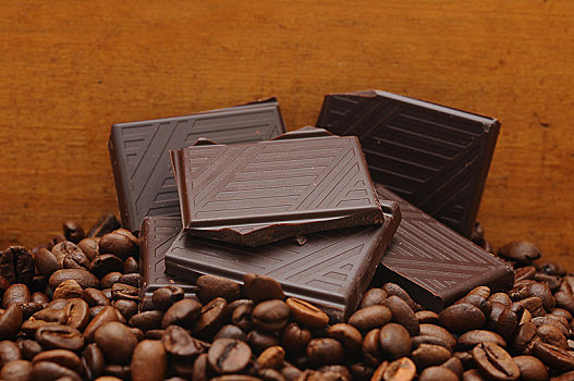 巧克力块,咖啡豆