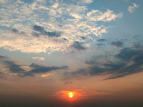 云海红日,海上日出